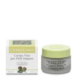 L'Erbolario Crema Viso Pelli Impure Bardana e Rosmarino 30 ml