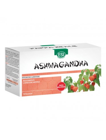 Esi ashwagandha - integratore tonico per stanchezza fisica e mentale - 10 flaconcini x 30 ml