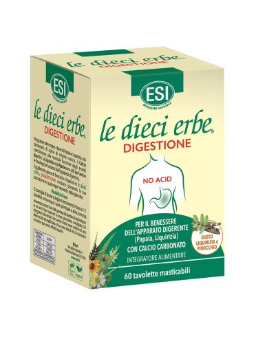 Esi le dieci erbe digestione - integratore digestivo no acid - 60 tavolette