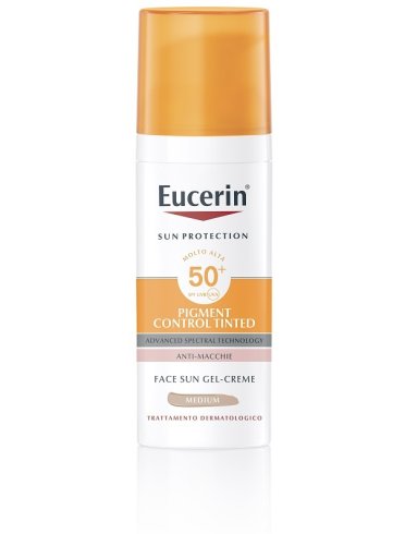 Eucerin sun pigment control tinted - crema solare viso colorazione media con protezione molto alta spf 50+ - 50 ml