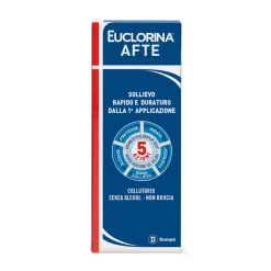 Euclorina Afte - Collutorio per il Trattamento di Afte Senza Alcool - 120 ml