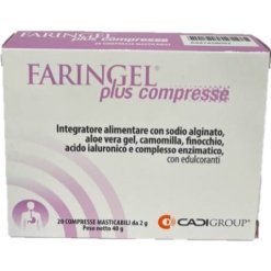 Faringel Plus - Integratore per il Trattamento del Reflusso Gastro-Esofageo - 20 Compresse Masticabili