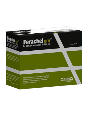 Ferachel oro integratore di ferro sodico 24 stick orosolubili Ferachel oro integratore di ferro sodico 24 stick orosolubili