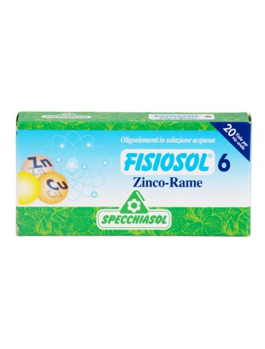 Fisiosol 6 - integratore di zinco e rame - 20 fiale x 2 ml