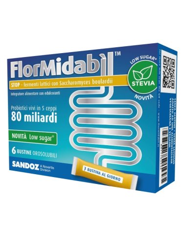Flormidabil stop - integratore di probiotici con stevia - 6 bustine