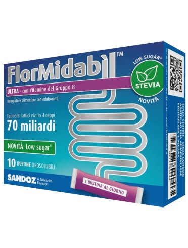 Flormidabil ultra - integratore di probiotici con stevia - 10 bustine