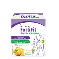 Nutricia FortiFit Muscoli e Articolazioni - Proteine per Massa Muscolare Gusto Tropical - 7 Bustine