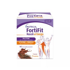 Nutricia FortiFit Muscoli ed Energia - Proteine per Massa Muscolare Gusto Cacao - 7 Bustine