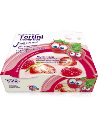 Fortini creamy fruit multi fibre frutti rossi 4x100 g