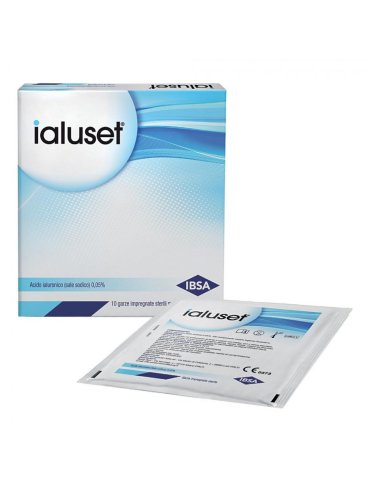 Ialuset - garze medicate per il trattamento di ferite - formato 10x10 cm - 10 pezzi