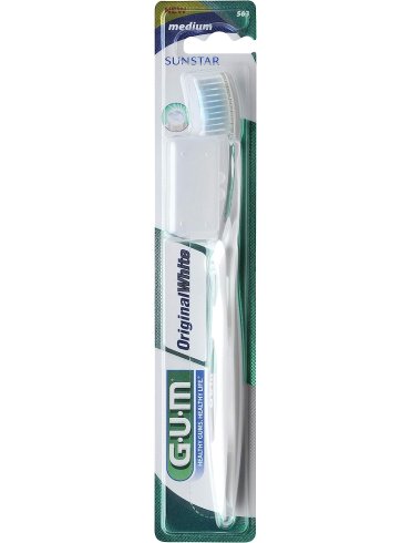 Gum original white spazzolino medio compatto anti-macchia 1 pezzo