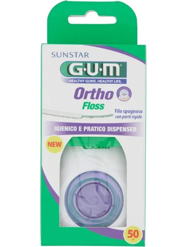 Gum ortho floss filo interdentale spugnoso 50 m Gum ortho floss filo interdentale spugnoso 50 m