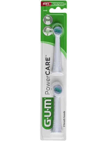 Gum powercare testine di ricambio morbide 2 pezzi Gum powercare testine di ricambio morbide 2 pezzi