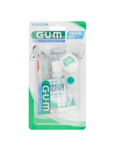 Gum travel kit viaggio spazzolino + dentifricio + filo interdentale + scovolini Gum travel kit viaggio spazzolino + dentifricio + filo interdentale + scovolini
