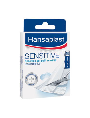 Hansaplast sensitive - striscia pretagliata 10 x 6 cm - 10 pezzi