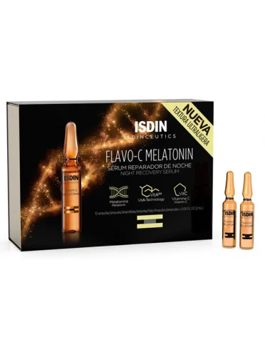 Isdin flavo-c melatonin - siero viso antiossidante - 10 fiale Isdin flavo-c melatonin - siero viso antiossidante - 10 fiale