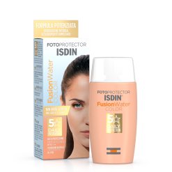 Isdin Fotoprotector Fusion Water Color - Crema Solare Viso con Colorazione Media con Protezione Molto Alta SPF 50 - 50 ml