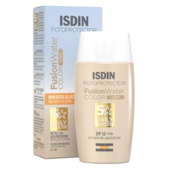 Isdin Fotoprotector Fusion Water Color - Crema Solare Viso con Colorazione Leggera con Protezione Molto Alta SPF 50 - 50 ml