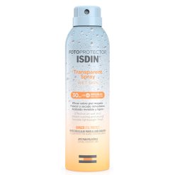 Isdin Fotoprotector Trasparent Wet - Spray Solare Corpo Trasparente con Protezione Alta SPF 30 - 250 ml