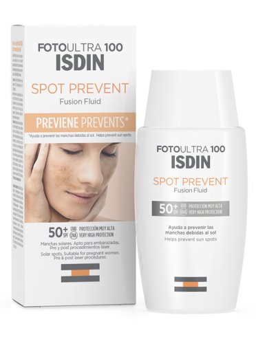 Isdin fotoultra 100 spot prevent - crema solare viso con protezione molto alta spf50+ per prevenire le macchie - 50 ml