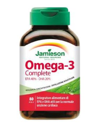 Jamieson omega 3 complete integratore benessere cardiovascolare 80 perle