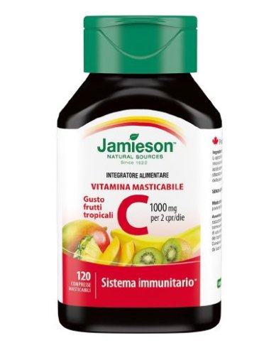 Jamieson vitamina c 1000 mg integratore frutti tropicali 120 compresse masticabili