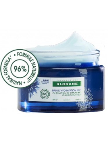 Klorane - crema idratante notte al fiordaliso bio e acido ialuronico - 50 ml