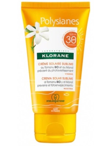Klorane polysianes - crema solari viso con protezione alta spf 30 - 50 ml