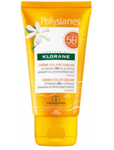 Klorane polysianes - crema solari viso con protezione molto alta spf 50+ - 50 ml
