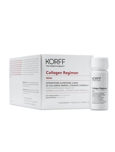 Korff collagen regimen - integratore di collagene marino per il benessere della pelle - 7 flaconi x 25 ml