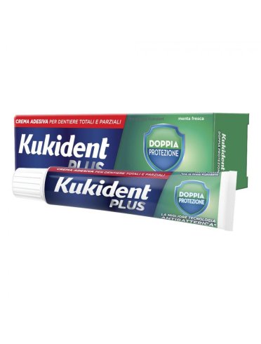 Kukident plus doppia protezione - crema adesiva per protesi dentarie - 40 g