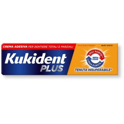 Kukident Plus Doppia Azione - Crema Adesiva per Protesi Dentarie - 65 g