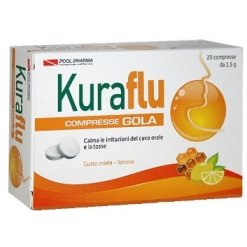 Kuraflu Integratore per la Gola Miele e Limone 20 Compresse