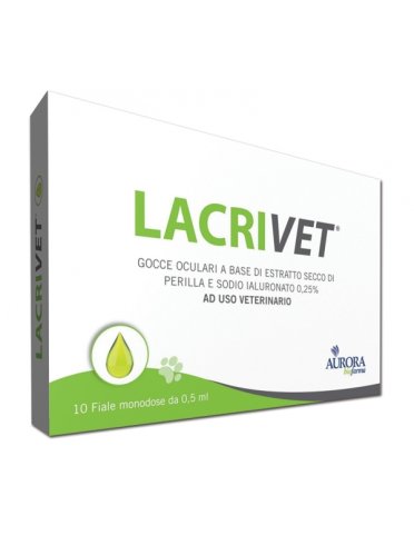 Lacrivet - collirio lacrima artificiale per cane e gatti - 10 flaconcini x 0.5 ml