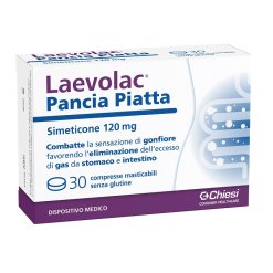 Laevolac Pancia Piatta - Integratore per Gonfiore Addominale - 30 Compresse Masticabili