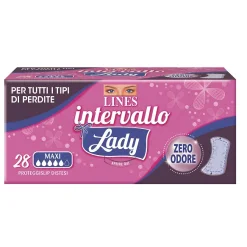 Lines Intervallo Lady - Proteggislip Assorbente Maxi Long - 28 Pezzi
