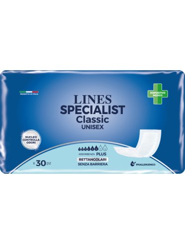 Lines specialist classic - pannolone rettangolare senza barriera - 30 pezzi