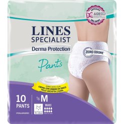 Lines Specialist Derma Protection - Pannolone per Incontinenza Assorbenza Maxi - Taglia M 10 Pezzi