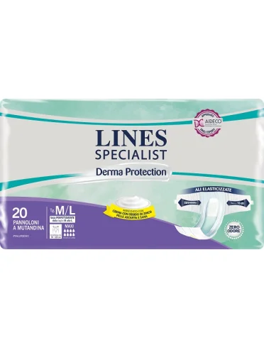 Lines specialist classic - pannolone a mutandina per incontinenza assorbenza maxi - misura m 30 pezzi Lines specialist classic - pannolone a mutandina per incontinenza assorbenza maxi - misura m 30 pezzi