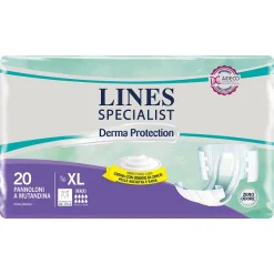 Lines Specialist Derma Protection - Pannolone a Mutandina per Incontinenza Assorbenza Maxi - Taglia XL 20 Pezzi