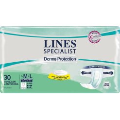 Lines Specialist Derma Protection - Pannolone a Mutandina per Incontinenza Assorbenza Super - Taglia M/L 30 Pezzi
