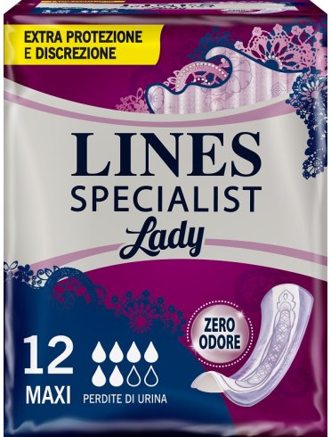 Lines specialist lady - assorbenti per incontinenza sagomato - 12 pezzi