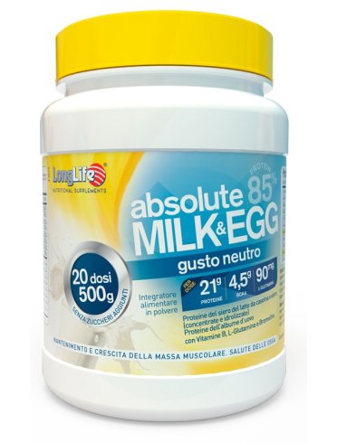 Longlife absolute milk & egg - integratore massa muscolare - 500 g