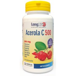 LongLife Acerola C 500 - Integratore Antiossidante Gusto Frutti di Bosco - 30 Compresse