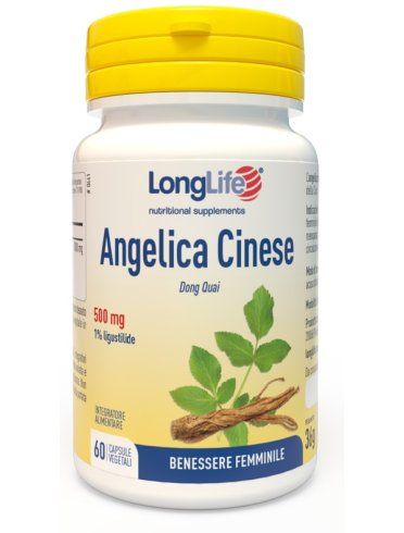Longlife angelica cinese 500 mg - integratore per disturbi del ciclo - 60 capsule vegetali