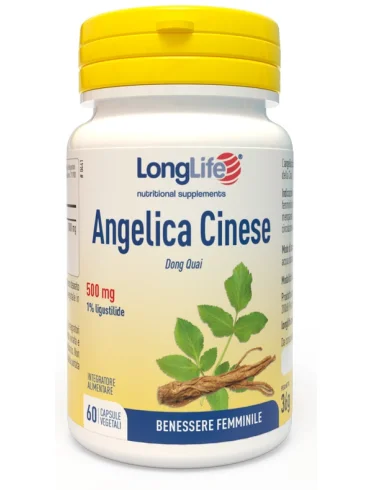 Longlife angelica cinese 500 mg - integratore per disturbi del ciclo - 60 capsule vegetali Longlife angelica cinese 500 mg - integratore per disturbi del ciclo - 60 capsule vegetali