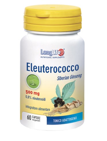 Longlife eleuterococco 500 mg - integratore tonico adattogeno - 60 capsule