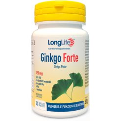 LongLife Ginkgo Forte - Integratore per Memoria e Funzioni Cognitive - 60 Tavolette