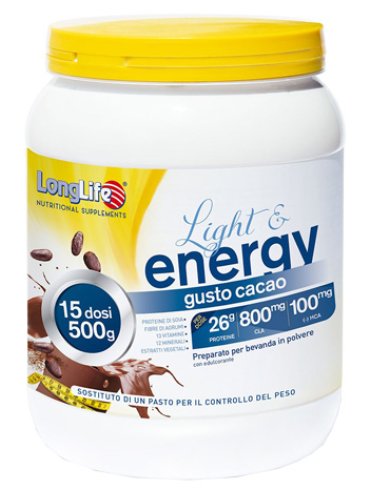 Longlife light & energy - integratore per il controllo del peso gusto cacao - 500 g