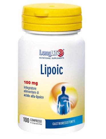 Longlife lipoic 100 mg - integratore di acido alfa-lipoico - 100 capsule